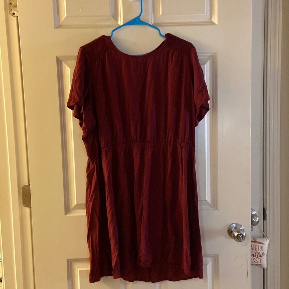Old Navy Burgundy waisted scoop neck dress